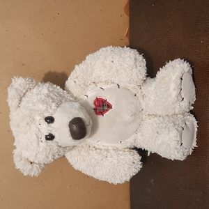 First & Main Plush Stuffed Toy Tender Teddy Bear w/ Patchwork Heart 11"